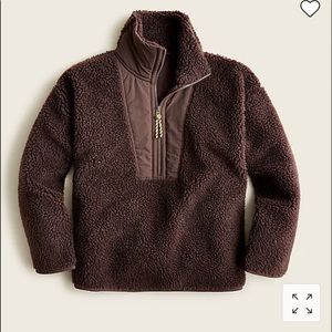 NWT J Crew Teddy Sherpa half zip sweatshirt